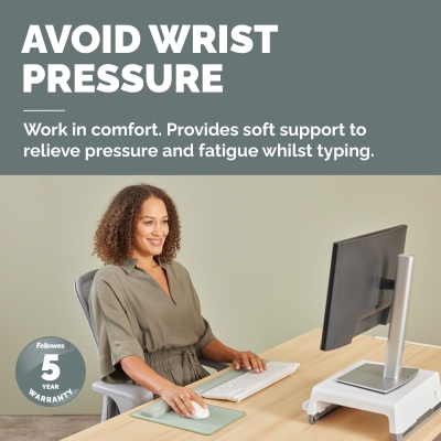 Suport incheietura Fellowes, Breyta Microban pentru tastatura, 47 x 6 cm, salvie